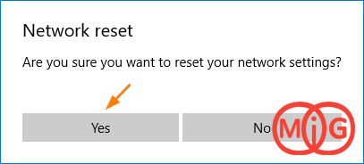 are you sure you want to reset your network settings?