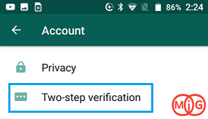 Two-step verification واتساپ