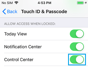 Allow Access When Locked