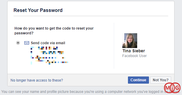 reset Your Password FaceBook