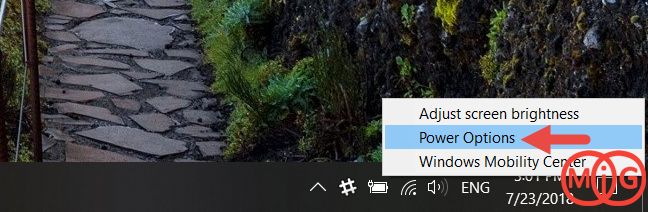 How to access the power plans using the battery icon (all versions of Windows)