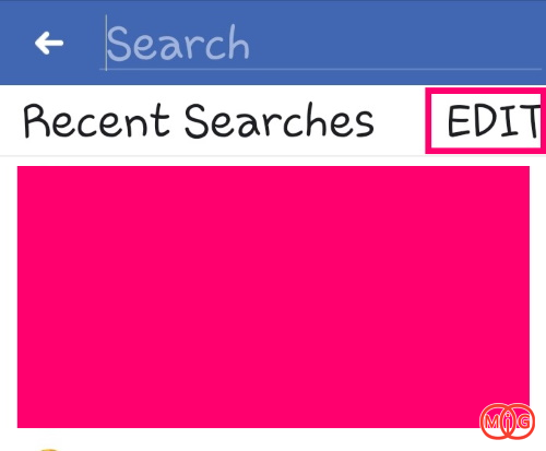 پاک کردن سابقه جستجوها در برنامه فیسبوک