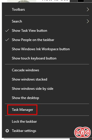 اجرا task Manager در ویندوز
