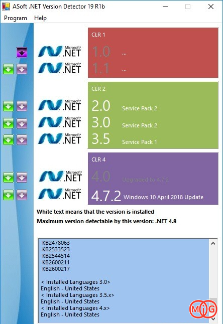برنامه ASoft .NET Version Detector