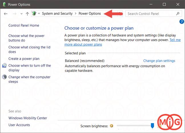 How to access the power plans using the Control Panel (all versions of Windows)