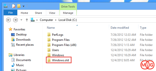 پوشه Windows.old Folder