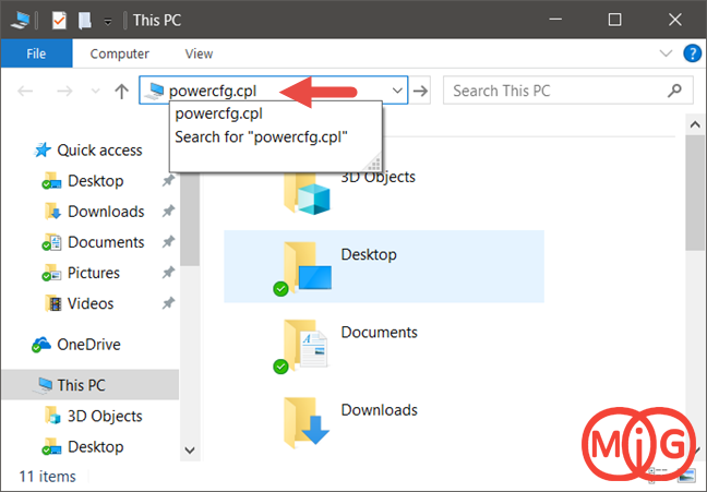 How to access the power plans using File Explorer (in Windows 10 and Windows 8.1) or Windows Explorer (in Windows 7)