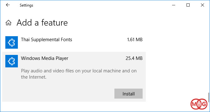 نصب ویندوز مدیا پلیر در Windows 10 Home و Pro
