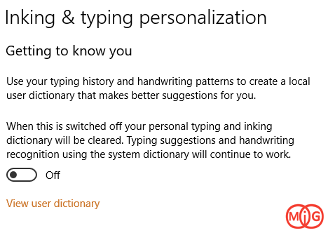 Inking & Typing Personalization
