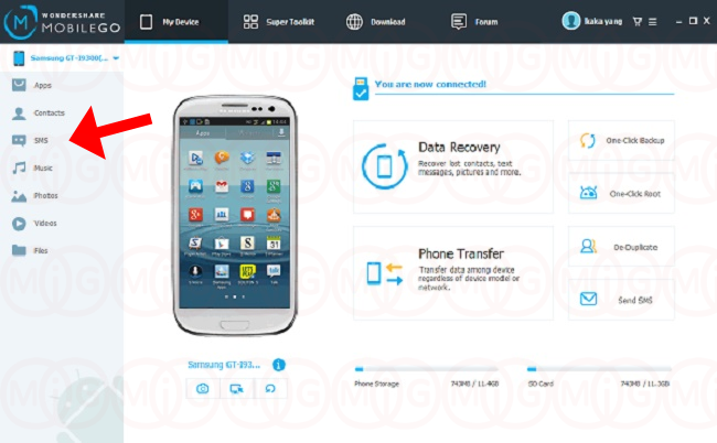 پشتیبان گیری با استفاده از برنامه Wondershare MobileGo