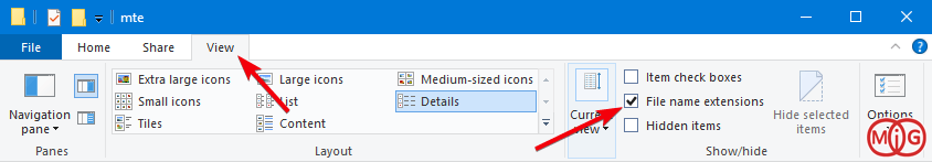 چگونگی نمایش پسوندهای فایل ها در ویندوز