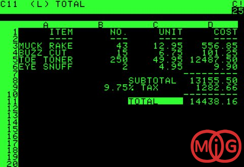 یکی از برنامه های پرطرفدار آن زمان VisiCalc بود که به صاحبان کسب و کارها اجاره میداد فاکتورهای فروش خود را در آن ایجاد کنند.