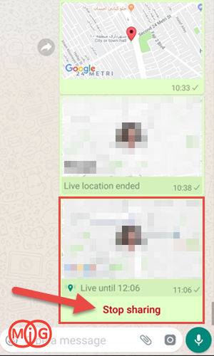 ارسال موقعیت مکانی به طور زنده (Share Live Location)