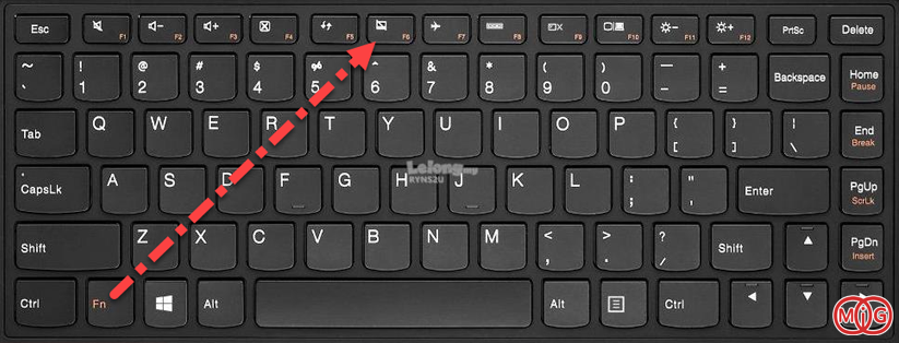 touchpad را در صفحه کلید را بررسی کنید