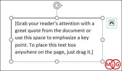 بر روی TextBox یا WordArt کلیک کنید.