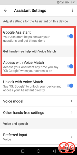  google Assistant و Access with Voice Match 