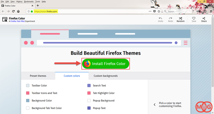 چگونگی کار با Firefox Color