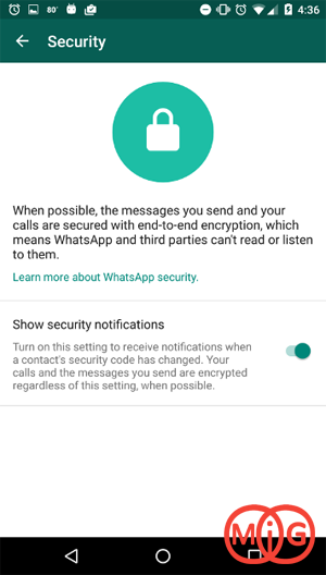Show Security Notifications اندروید