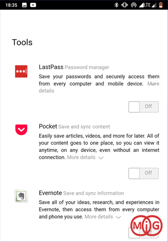 LastPass، Pocket و Evernote