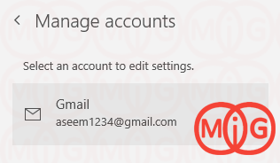 Manage accounts mail app windows 10