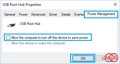 Allow the computer to turn off this device to save power
