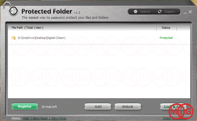 برنامه Protected Folder