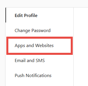 گزینه Apps and Websites