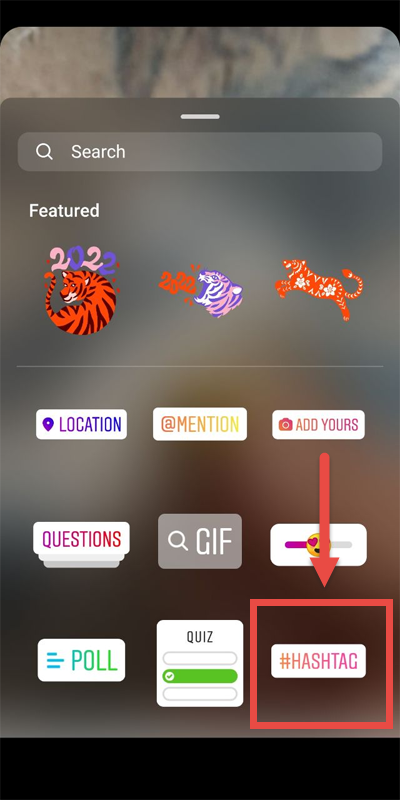 استفاده از هشتگ در استوری