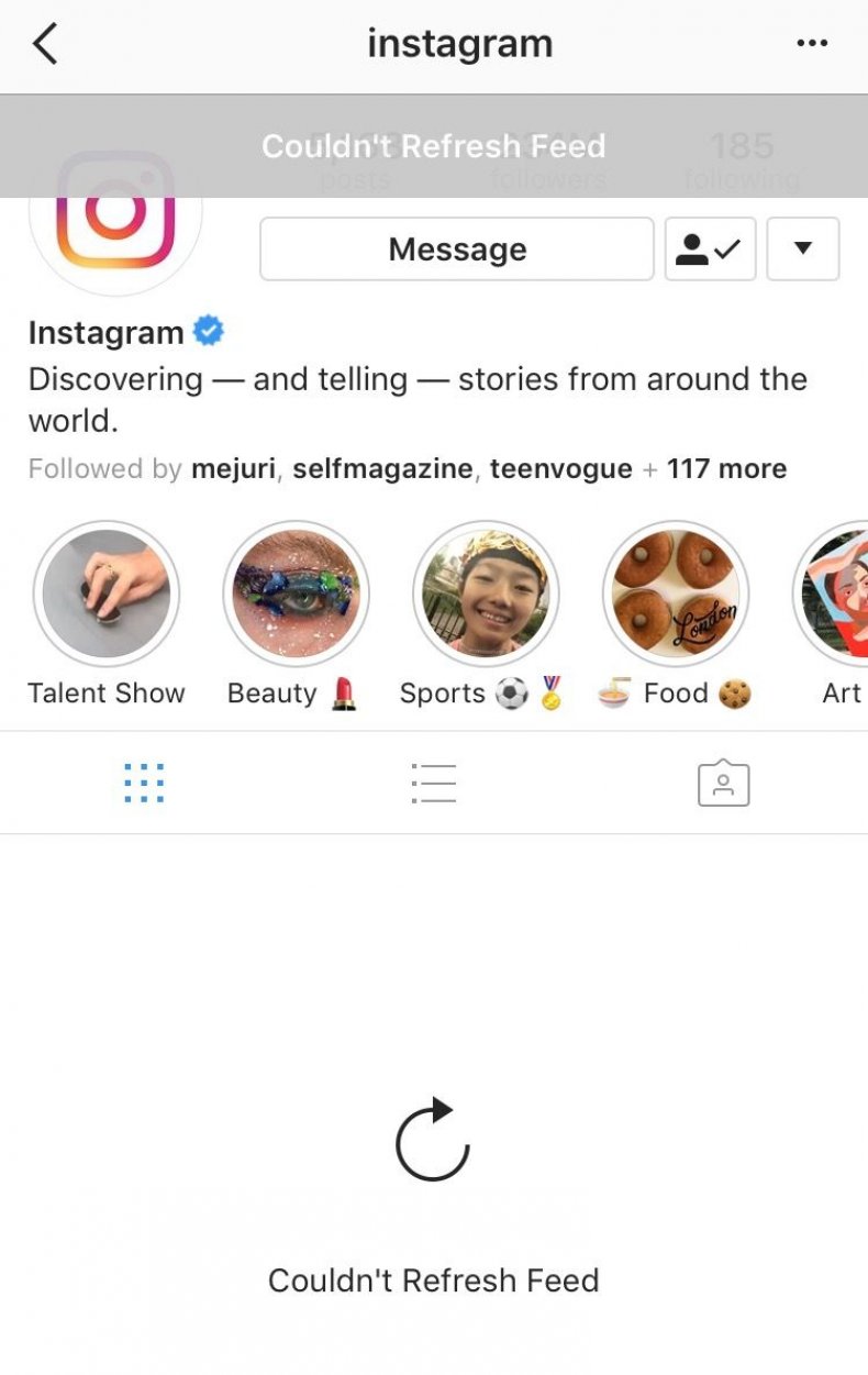 رفع خطای پوشش خبری بازخوانی نمیشود اینستاگرام